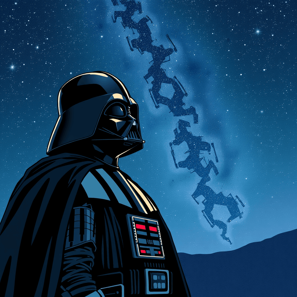 Darth Vader secretly enjoys stargazing on quiet nights.