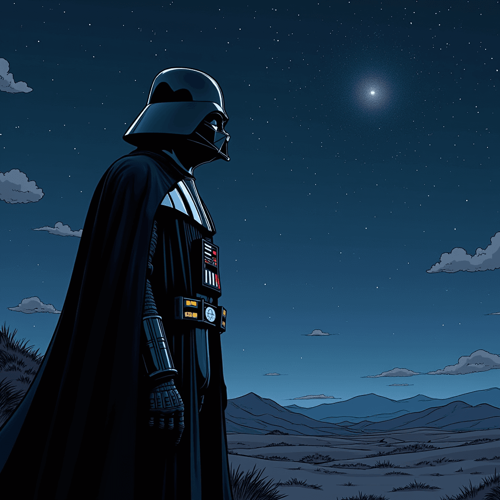 Darth Vader secretly enjoys stargazing on quiet nights.