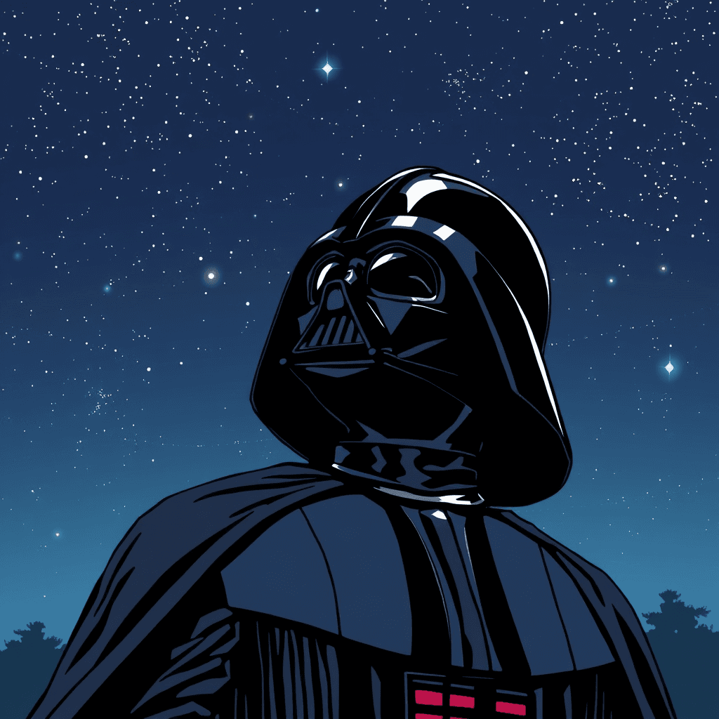 Darth Vader secretly enjoys stargazing on quiet nights.