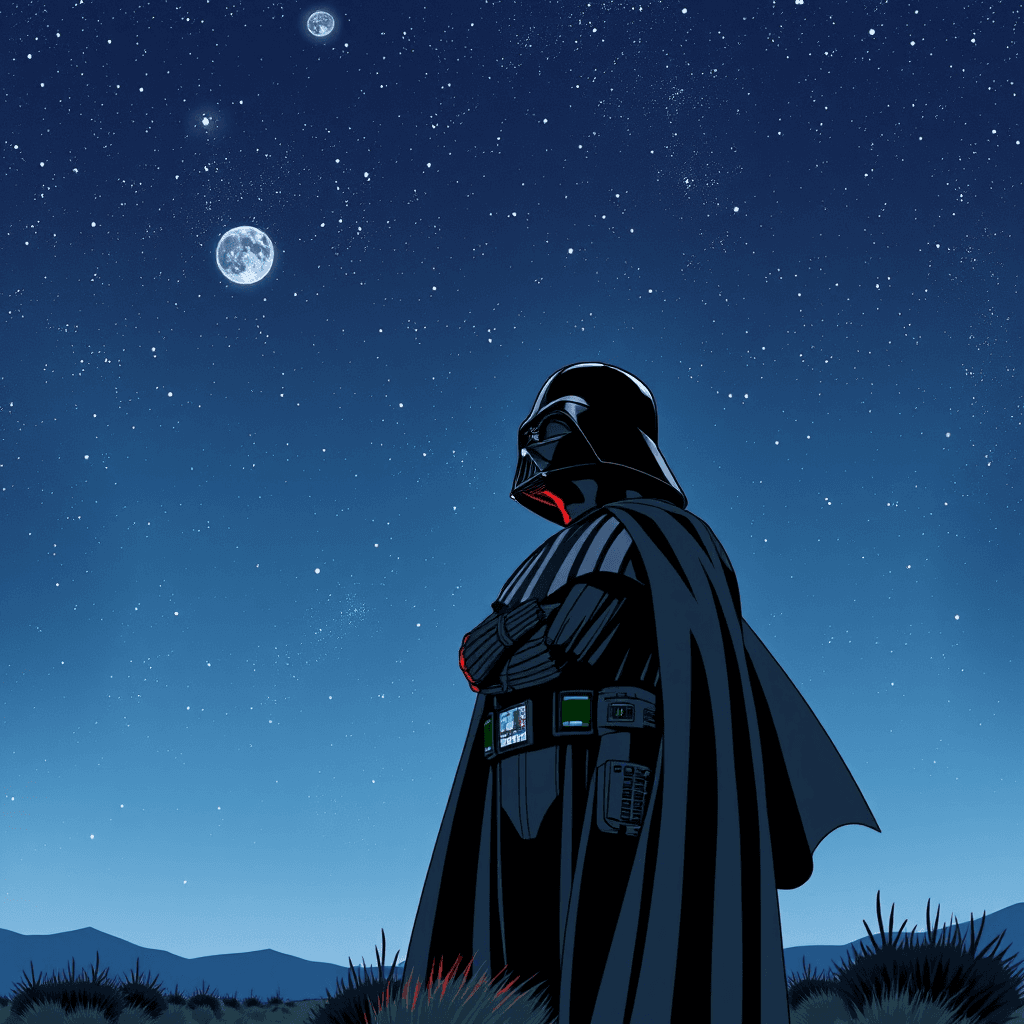 Darth Vader secretly enjoys stargazing on quiet nights.