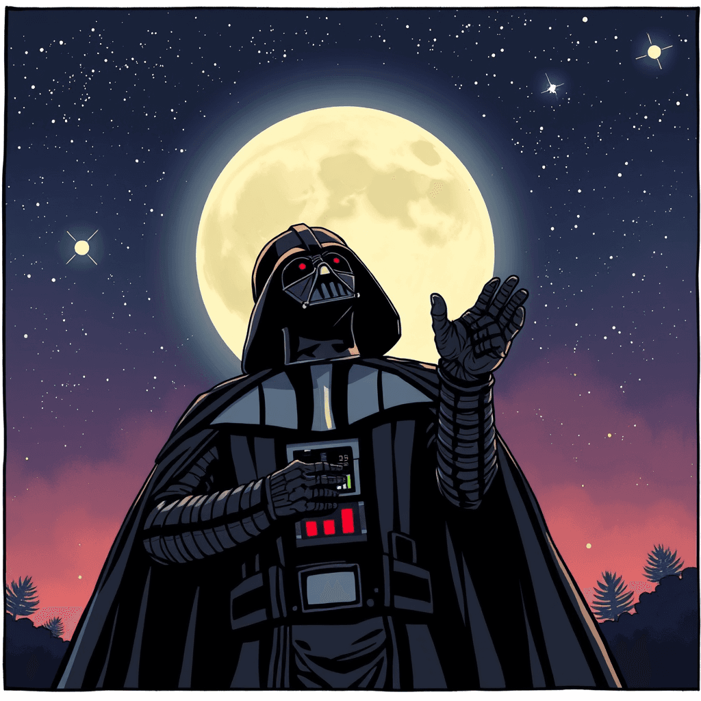 Darth Vader secretly enjoys stargazing on quiet nights.